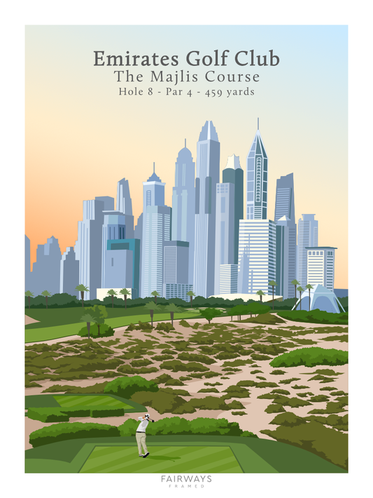 Emirates Golf Club - Trou n°8 - Fairways Framed